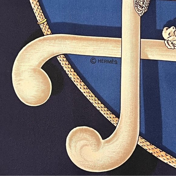 Hermès Cannes & Pommeaux 100% Silk Scarf - Picture 7 of 13